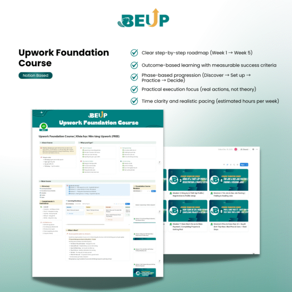 upwdb1 Tổng quan khóa học Upwork Foundation miễn phí cho người Việt bắt đầu freelance — BEUP