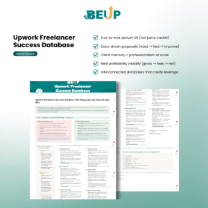 Tổng quan Upwork Freelancer Success Database trên Notion với 7 database liên kết — BEUP