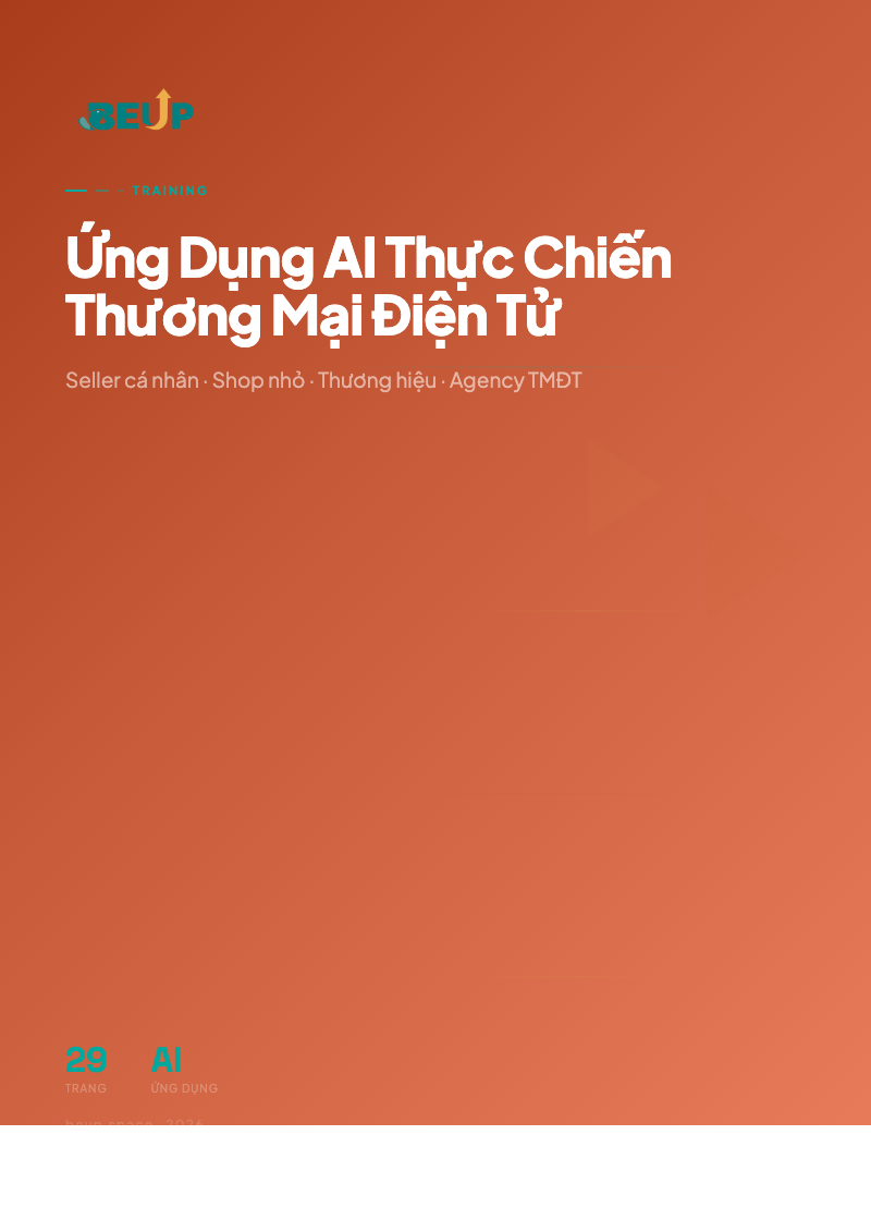 BEUP Cover - Ứng Dụng AI Thực Chiến Thương Mại Điện Tử