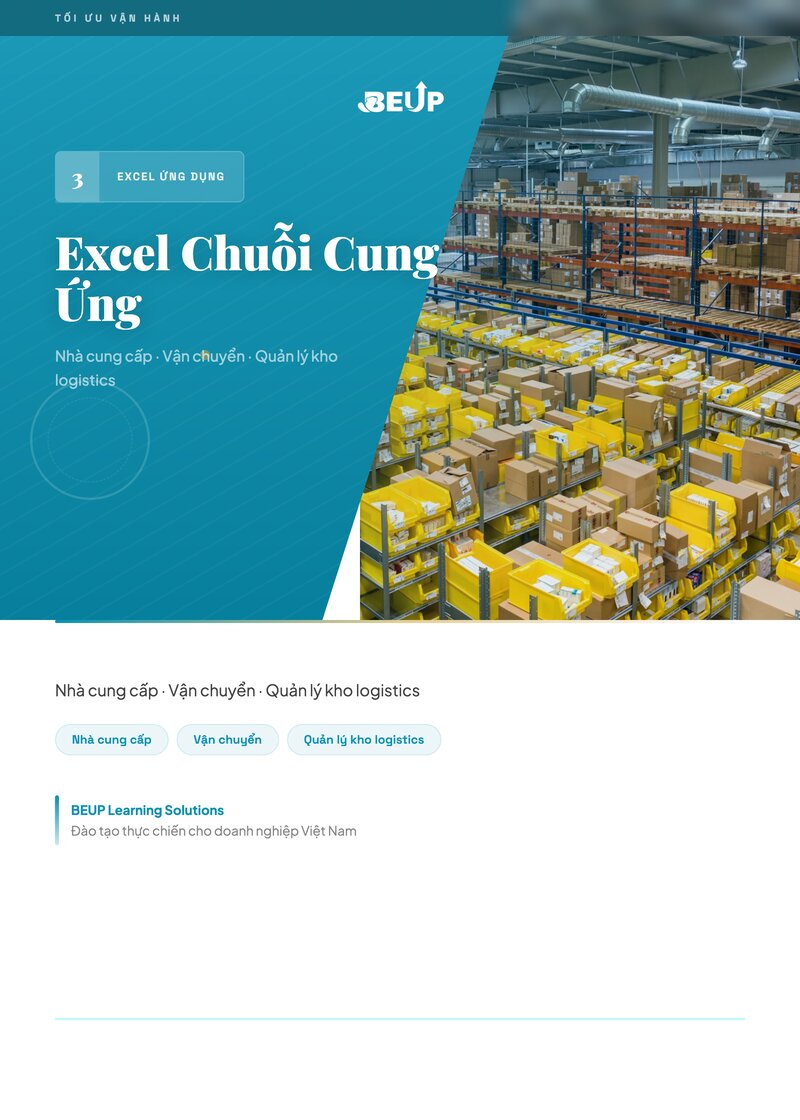 Excel Chuỗi Cung Ứng Quản Lý Kho tài liệu
