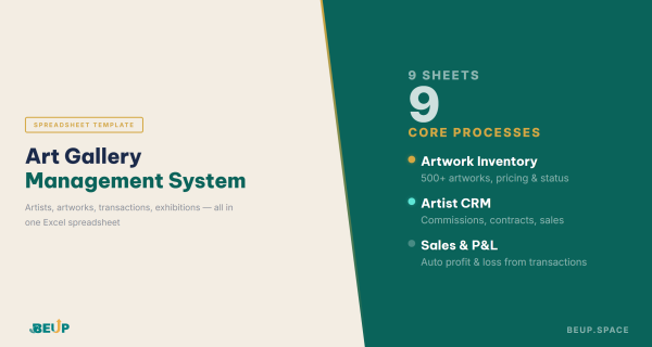 Art Gallery Management System Excel template — hero image