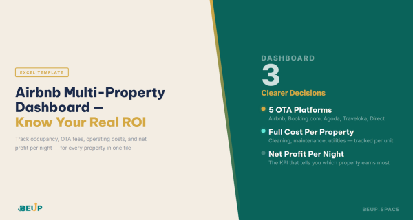 Airbnb multi-property dashboard Excel template
