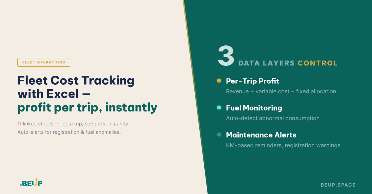 Fleet and trip cost management with Excel