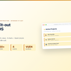 Interior Fit-out Project OS Lite hero — 6 databases, 4 charts, 20+ views