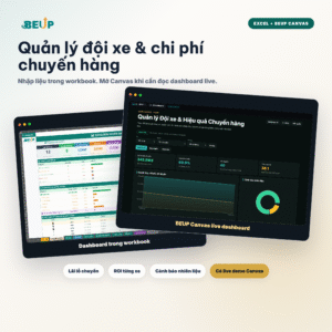 Quản lý đội xe và chi phí chuyến hàng với dashboard workbook và BEUP Canvas